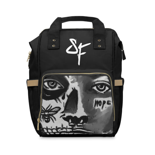 Bolso con cara de esqueleto